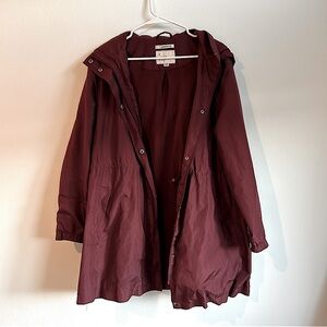 A New Day burgundy water resistant rain jacket